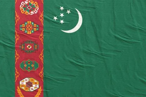 3d rendering of Turkmenistan flag Stock Illustration