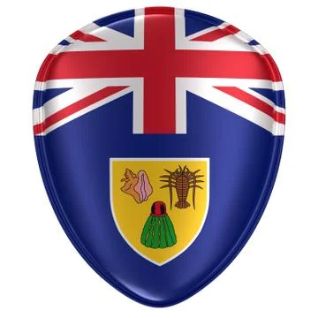 3d rendering of a Turks and Caicos Islands flag icon. Stock Illustration