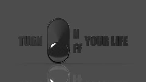 3d rendering of turn on/off you life icon Stock Illustration