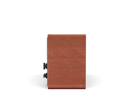 3d rendering of a turned-off retro TV with a big screen and two rotary switches. Stock Illustration