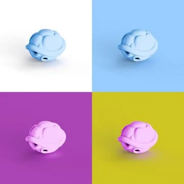 3D rendering of turtle shell isolated in different colors Stock Illustration