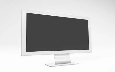 3d rendering of a tv set white colored isolated on white Stock Illustration