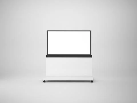 3d rendering TV wall isolated on white , mock up illustration Stock Illustration