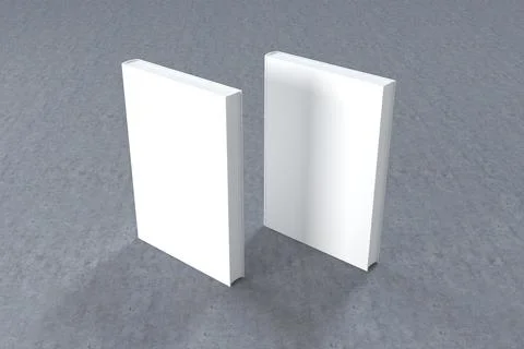 3d rendering of two A4 paper stacks on a gray background Stock Illustration