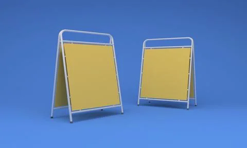 3D rendering of two advertising boards empty frames for your images or text 스톡 일러스트