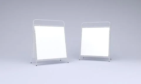 3D rendering of two advertising boards empty frames for your images or text Stockillustratie