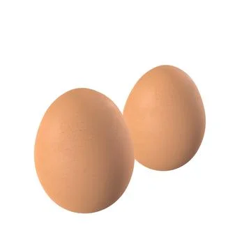 3D rendering of two eggs isolated on a white background Stock Photos