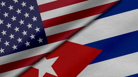 3D Rendering of two flags from Federal United States of America and Republic  Stock Illustration