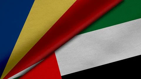 3D Rendering of two flags from Republic of Seychelles and Republic of Belarus Stock Illustration