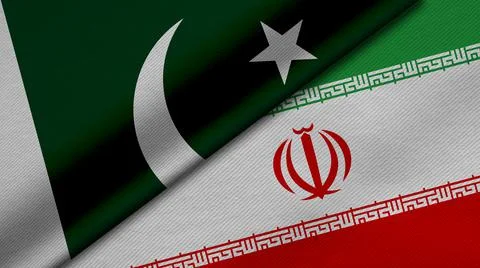 3D Rendering of two flags from Republic of pakistan and Islamic Republic of I Stock Photos