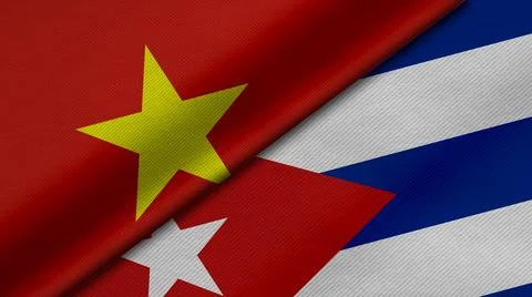 3D Rendering of two flags from Socialist Republic of Vietnam and Republic of  Stock Illustration