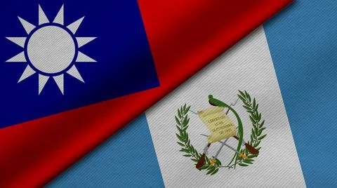 3D Rendering of two flags from Taiwan and Republic of Guatemala together with Stock Illustration