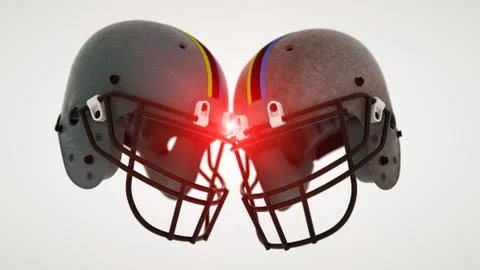 3d rendering. Two football helmets Stock Illustration
