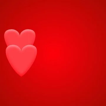 3D rendering two heart shape isolated on red background for Happy Valentine.. Illustrazione stock