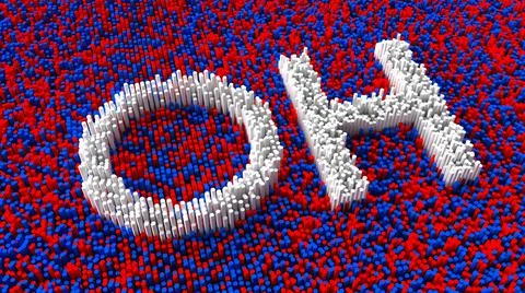 3d rendering of two letter name codes of the US 50 states over a red and white b 库存插图