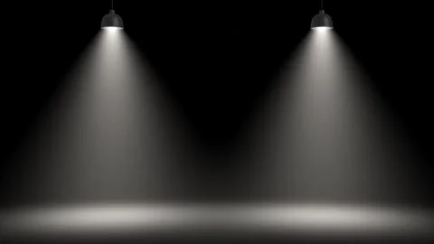 3d rendering of two pendant lamps with glowing in the darkness. Stock Illustration