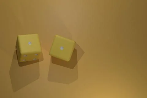 3d rendering. two red dice on green background Illustrazione stock