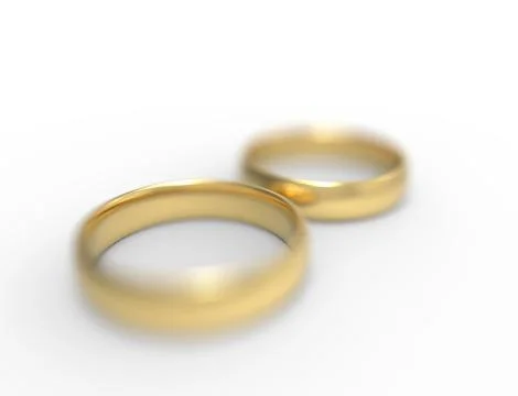 3D rendering of two rings isolated in white background. Stock Illustration