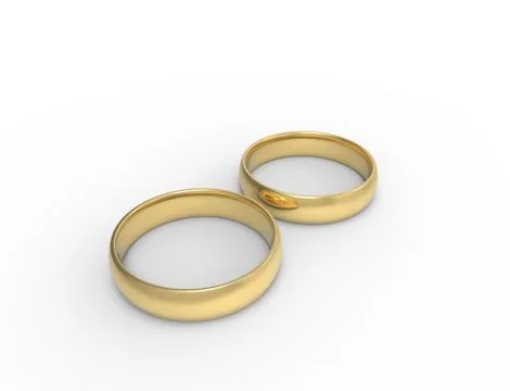 3D rendering of two rings isolated in white background. Stock Illustration