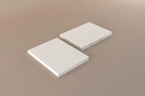 3d rendering of two stacks of A4 papers with copy space over a beige backgrou イラスト素材