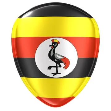 3d rendering of an Uganda flag icon. Stock Illustration