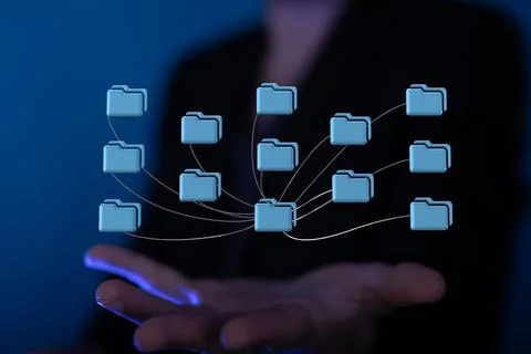 A 3D rendering of Ui of cloud computing technology; Internet storage and netw Stock Photos