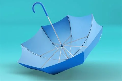 3d rendering umbrella front and top view. realistic mockup of blank paraso... Stock Photos