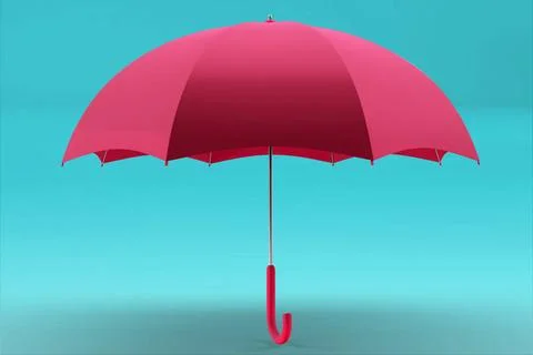 3d rendering umbrella front and top view. realistic mockup of blank paraso... Stock Photos