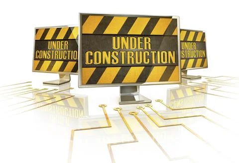 3D rendering of a under construction concept Stock Illustration