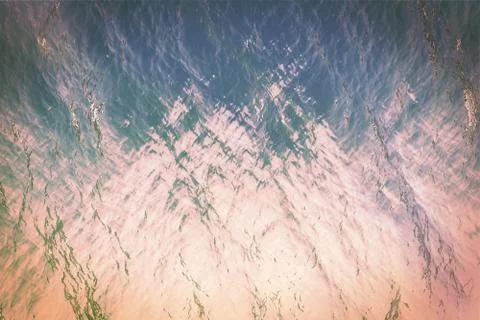 3d rendering underwater orange sunset surface background Stock Illustration