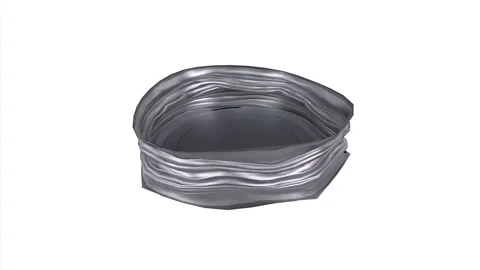 3D rendering of a unique, crumpled metal container design Stock Footage 284238063