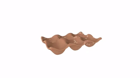 3D rendering of a unique wavy clay tray design on a white background Stock-Footage 286148225