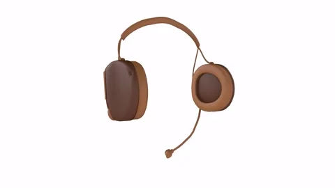 3D rendering of a unique wireless headset design in brown tones 스톡 동영상 285925145