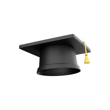 3D rendering of a university graduation cap. 3d illustration icon isolated. 3D Stock Illustration