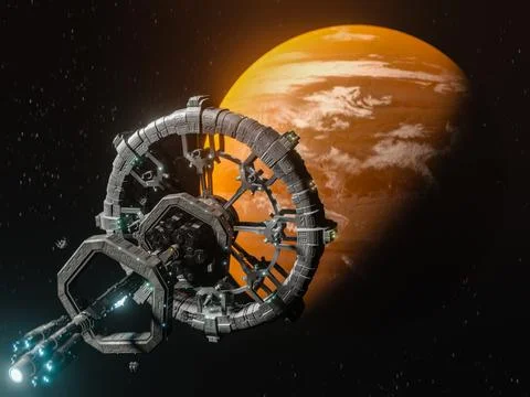 A 3D rendering of Unknown Planet - a low latency, broadband internet system t Stock Illustration