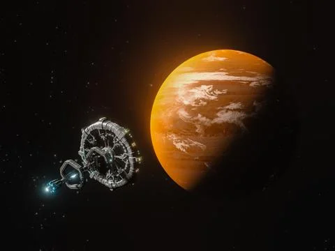 A 3D rendering of Unknown Planet  - a low latency, broadband internet system  Stock Illustration