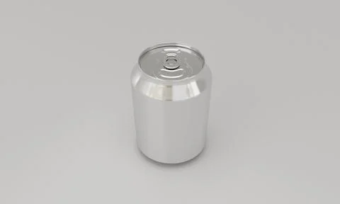 3D rendering of an unlabeled drink can isolated on a gray background Stock Illustration
