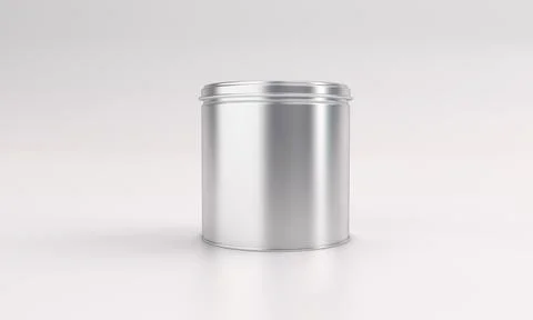 3D rendering of unlabeled metal can isolated on a white background Stock Illustration