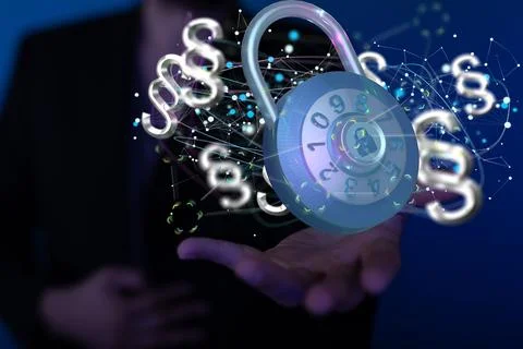 3D rendering of unlocking and justice and law symbol with a blurry background of 스톡 일러스트