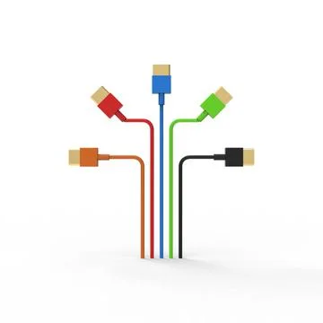 3d rendering of USB cable ICON isolated with clear background Stockillustratie
