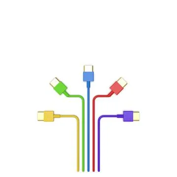 3d rendering of USB cable ICON isolated with clear background イラスト素材