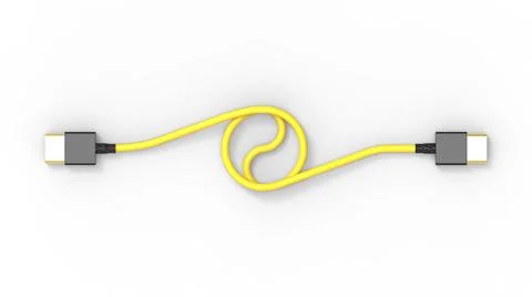 3d rendering of USB cable ICON isolated with clear background Stockillustratie