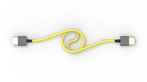 3d rendering of USB cable ICON isolated with clear background Illustrazione stock