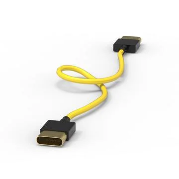 3d rendering of USB cable ICON isolated with clear background Stock Illustration