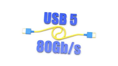 3d rendering of USB cable ICON isolated with clear background イラスト素材
