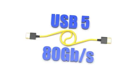 3d rendering of USB cable ICON isolated with clear background イラスト素材