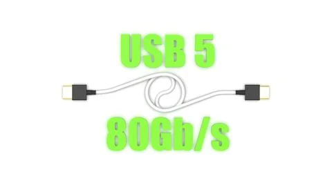 3d rendering of USB cable ICON isolated with clear background Stockillustratie
