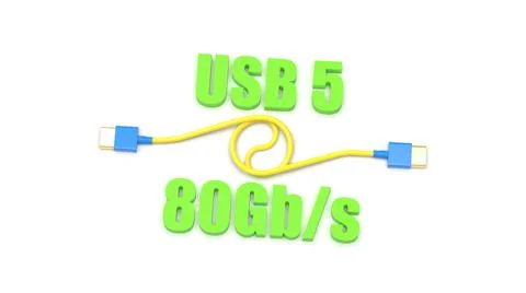 3d rendering of USB cable ICON isolated with clear background イラスト素材