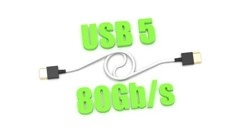 3d rendering of USB cable ICON isolated with clear background イラスト素材