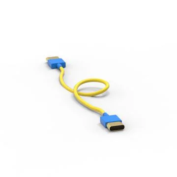 3d rendering of USB cable ICON isolated with clear background Illustrazione stock